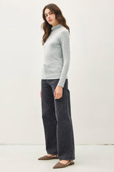 Be Cool Mock Neck Long Sleeve T-Shirt OutfitFlow